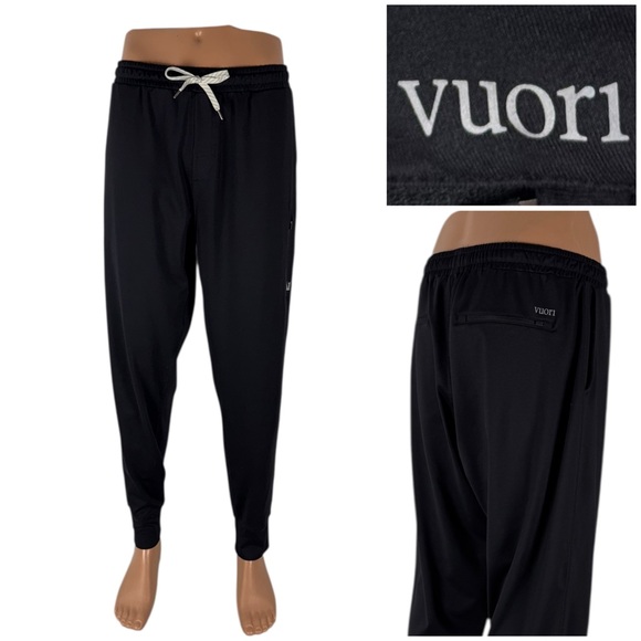 Vuori Mens XL Black Sunday Performance Pants Athleisure Sporty Jogger Stretch